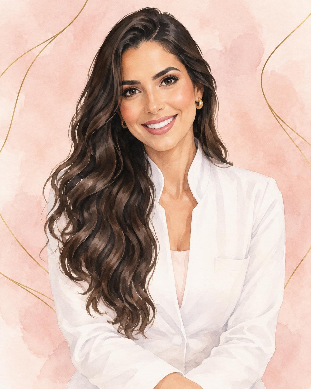 Retrato ilustrado de apresentação da Lígia